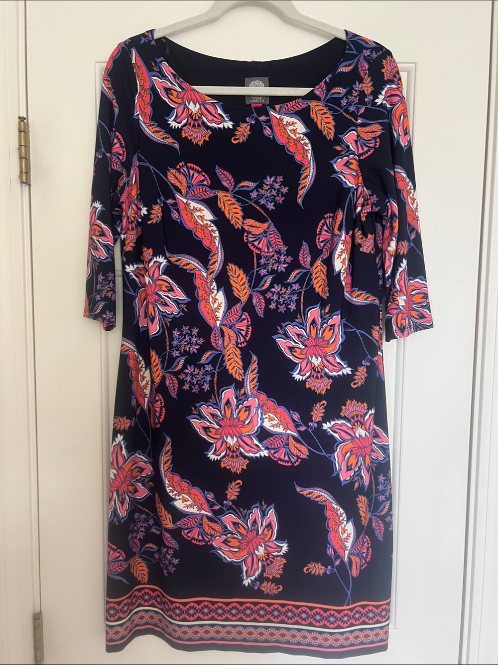 Navy Floral Shift Dress